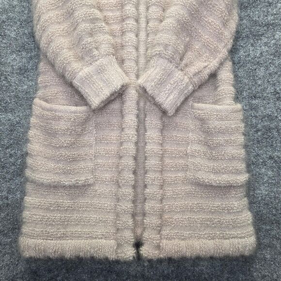 Vintage Escada Coat Womens 36 Small Beige Mohair Wool Long Knit Cardigan 80s - Picture 3 of 12